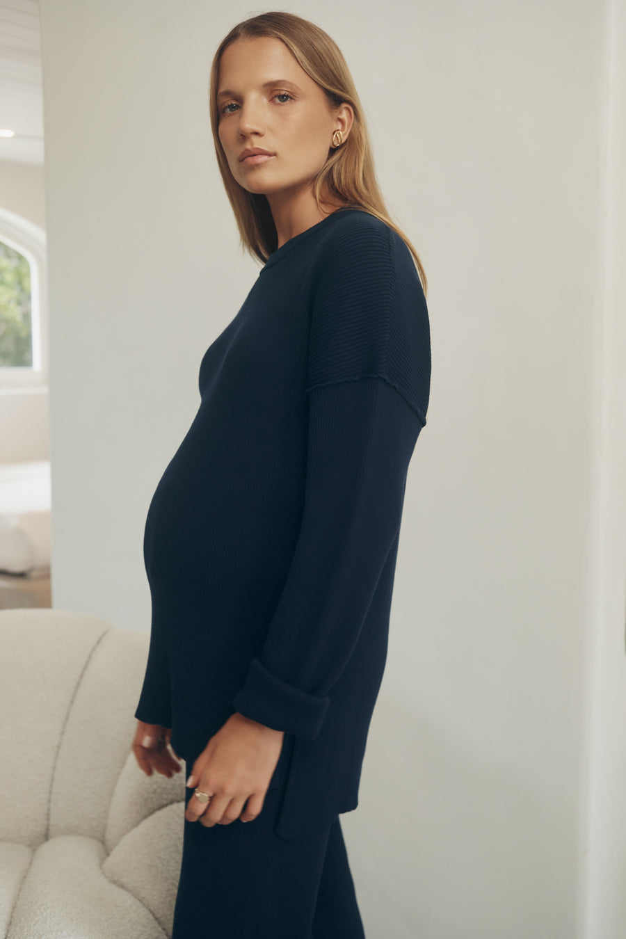 Designer Maternity Jumper (Navy) 3