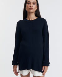 Designer Maternity Jumper (Navy) 8