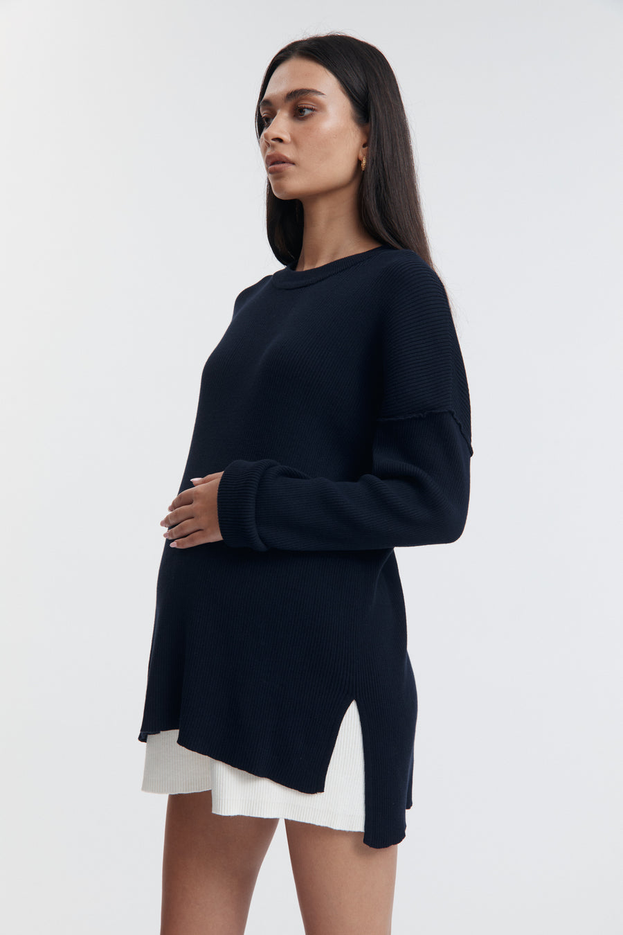 Designer Maternity Jumper (Navy) 9