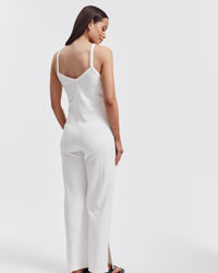 Designer Maternity Jumpsuit (White) 10