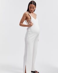 Designer Maternity Jumpsuit (White) 11