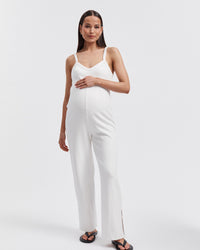 Designer Maternity Jumpsuit (White) 6