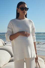 Designer Maternity Knit Pant (Ivory) 14