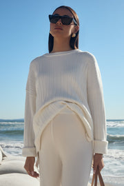 Designer Maternity Knit Pant (Ivory) 15