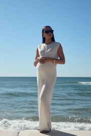 Designer Maternity Knit Pant (Ivory) 8