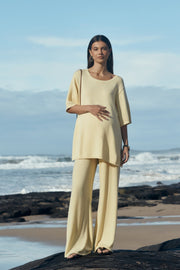 Designer Maternity Knit Pant (Lemon) 10