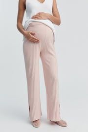 Designer Maternity Knit Pant (Pale Pink) 5
