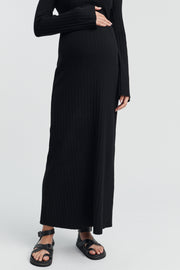 Designer Maternity Maxi Dress (Black) 9