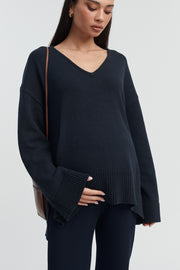 Designer Maternity Pants (Navy) 3