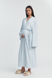 Designer Maternity Robe (Soft Blue) 4