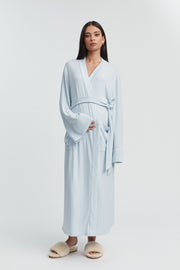 Designer Maternity Robe (Soft Blue) 8