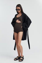 Designer Maternity Swimwear (Chocolate) 10