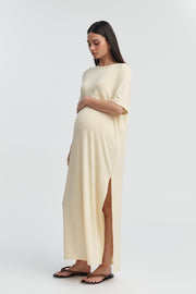 Designer Maternity T-Shirt Maxi Dress (Lemon) 1