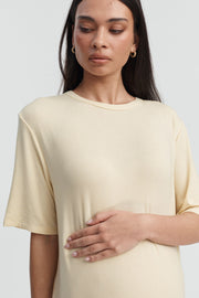 Designer Maternity T-Shirt Maxi Dress (Lemon) 3