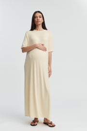 Designer Maternity T-Shirt Maxi Dress (Lemon) 5
