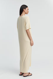 Designer Maternity T-Shirt Maxi Dress (Lemon) 6