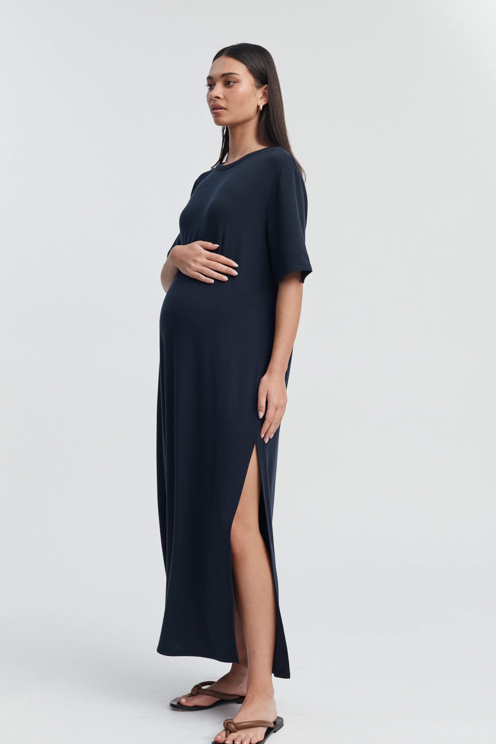 chinese dress ladies Kelsy Maternity Dress - Khaki