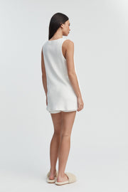 Designer Maternity Waffle PJ Shorts (White) 11