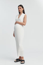 Designer V Neck Luxury Maternity Dress 1