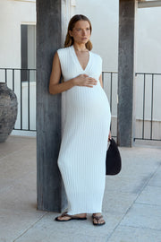 Designer V Neck Luxury Maternity Dress 11