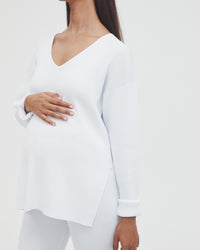 Luxury Maternity Rib Top (White) 1