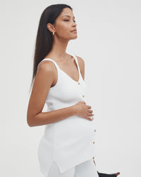 Ribbed Maternity Tank (White) 1