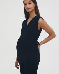 Maternity Wrap Top (Navy) 1