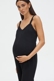Designer Maternity Jumpsuit (Black) 2