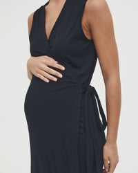 Maternity Wrap Dress (Black) 3
