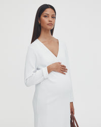 Luxury Maternity Wrap Dress (White) 2