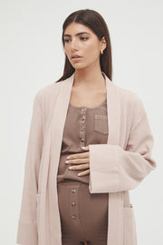 Maternity Waffle Robe (Blush) 5