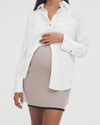 Stretchy Maternity Rib Skirt (Mocha) 5