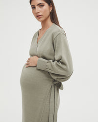 Maternity Wrap Dress (Olive) 4