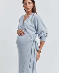 Maternity Wrap Dress (Cornflower) 3