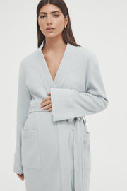 Maternity Waffle Robe (Dusty Blue) 4
