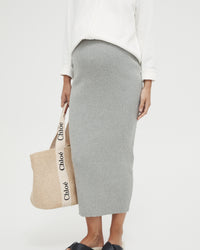 Maternity Knit Maxi Skirt (Grey) 3