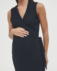 Maternity Wrap Dress (Black) 5