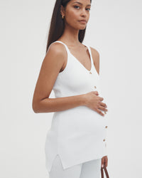 Ribbed Maternity Tank (White) 3