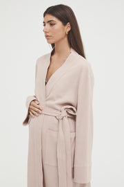 Maternity Waffle Robe (Blush) 4