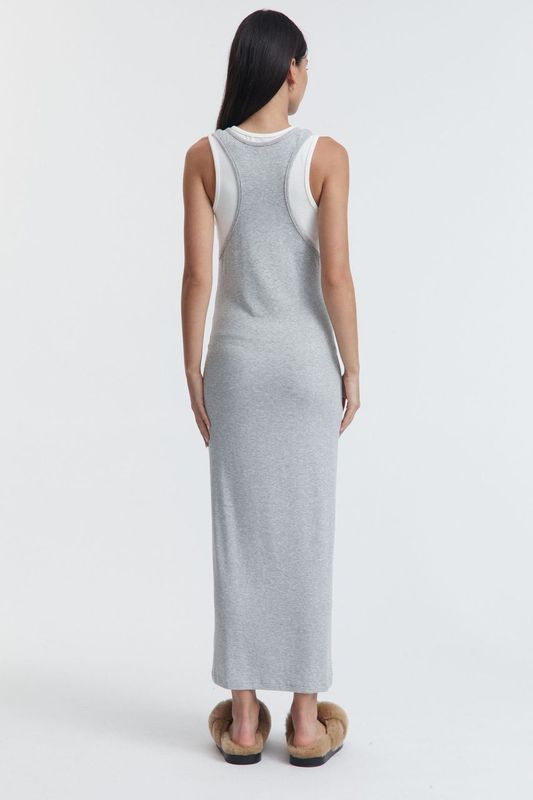 Double Layer Maternity Tank Dress (Grey/White) 10