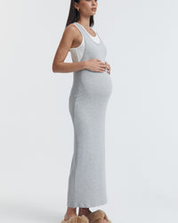 Double Layer Maternity Tank Dress (Grey/White) 4
