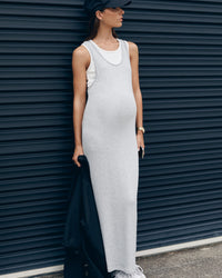 Double Layer Maternity Tank Dress (Grey/White) 3
