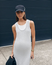 Double Layer Maternity Tank Dress (Grey/White) 5
