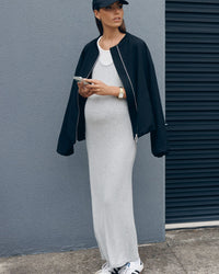 Double Layer Maternity Tank Dress (Grey/White) 7