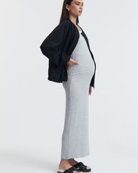 Double Layer Maternity Tank Dress (Grey/White) 8