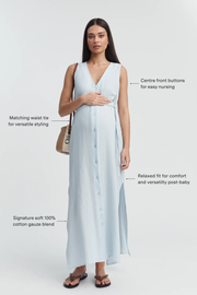 Ella Cotton Gauze Maxi (Seamist) - LÉGOE HERITAGE