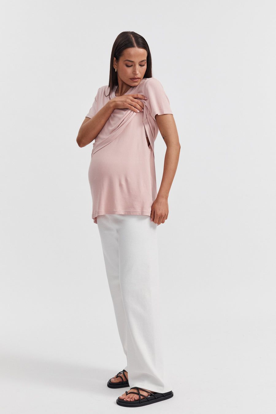 Stretchy Maternity Tee (Pink) 4