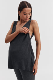 Breastfeeding Friendly Tank (Charcoal) 6