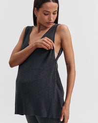 Breastfeeding Friendly Tank (Charcoal) 6