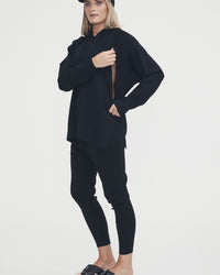 Stylish Breastfeeding Friendly Hoodie (Black) 1